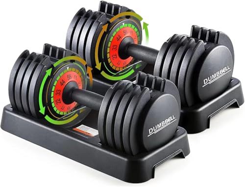 25LB pair Adjustable Dumbbell Weights set, 5 in 1 Weights Dumbbell with Anti-Slip Metal Handle, Suitable for Home Gym Exercise Equipment