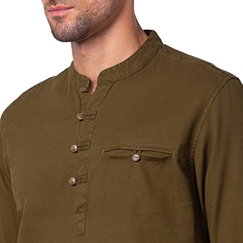 Image of Spykar Men's Slim Fit N /A Full Sleeve Solid Casual Shirts