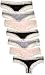 Amazon-Marke: Iris & Lilly Damen Tanga aus Baumwolle mit Spitze, 7er-Pack, Multicolour (Black/Melange/Soft Pink), M, Label: M