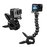 Suptig Jaws Flex Clam Mount Gooseneck for Gopro Hero 13, 12, 11, 10, 9, 8, 7, 6, 5, 4, 3, Hero Session, Dji Action, Insta 360, More Action Cam
