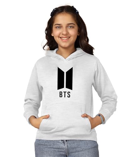 Image of KYDA KIDS Girls Cotton Hooded Sweatshirt | Regular Fit Full Sleeves Winter Wear Hoodies