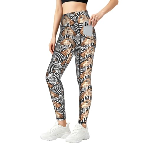 Pantalones de yoga que no se transparentan elásticos con bolsillos prácticos