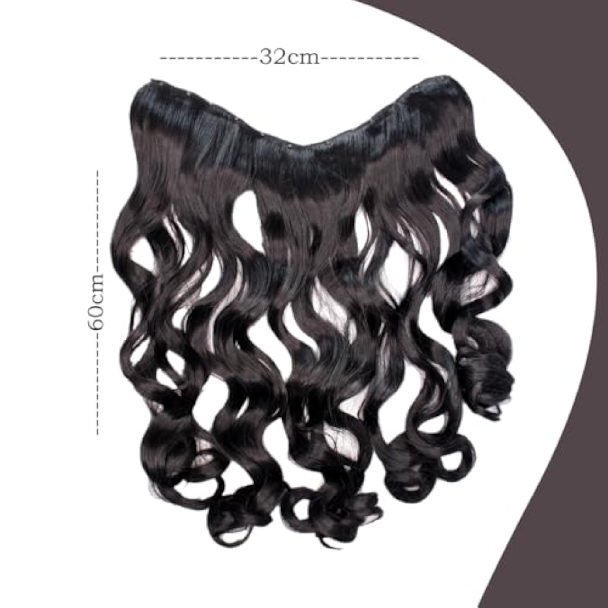 Synthetic Long Curly Hair Extension for Women, Instant Length