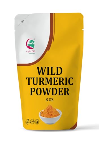 100% Pure Wild Turmeric Powder For Face | 8 Oz (227 grams) | Kasturi Manjal | Curcuma Aromatica | Amba haldi | Promotes Glowing Skin | By Yogis Gift