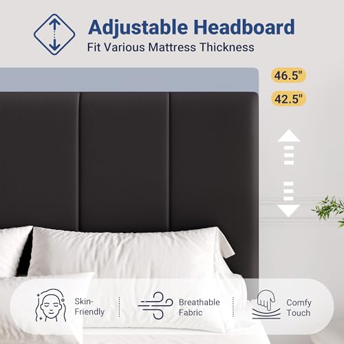 Image of Allewie Full Size Velvet Lift Up Hydrualic Storage Bed Frame, Black