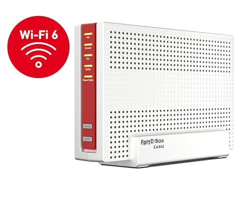 FRITZ!Box 6690 Cable | Router für einen Kabelanschluss (DOCSIS 3.1-Kabel-Modem, 4x4 Wi-Fi 6 (WLAN AX) mit...