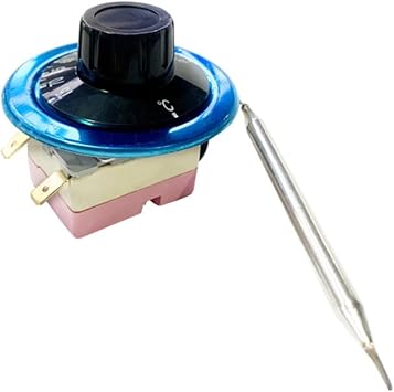 Thermostat with Capillary Tube for Water Boilers, Fryers, and Electric Griddles, Knob Adjustment Provides Precise Temperature Management 30-75