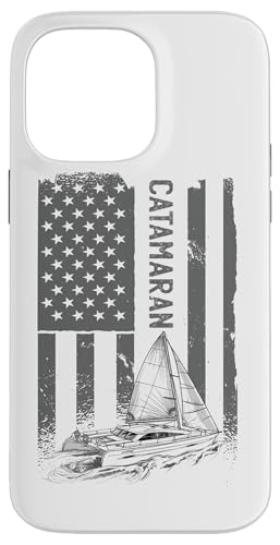 �Z�[�����O���b�g�A�Z�[�����O�Z�C���{�[�g�A�J�^�}�����{�[�g, USA-Flag Catamaran-boat �X�}�z�P�[�X iPhone 14 Pro Max �p