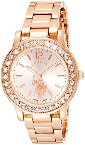 U.S. Polo Assn. Women's Quartz Watch, Analog Display and Gold Plated Strap USC40330