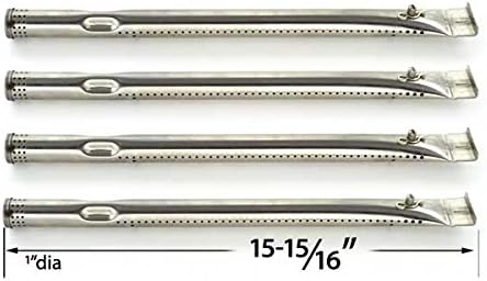4 Pack Replacement Repair kit for Charbroil 463247310,463257010 Gas Grill Models - Crossover Tubes, 4 Stainless Steel Burners & 4 Heat Shields