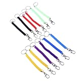 Quantité : le paquet comprend 12 porte-clés à ressort, chaque couleur a 2 pièces ; un bon choix pour décorer et organiser vos petits objets, porte-clés à ressort, porte-clés à ressort