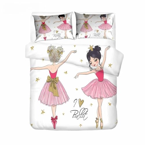 KIOSQUE Juego de ropa de cama para niña de anime, 2/3 piezas, bonita funda nórdica en 3D, funda de almohada de microfibra suave, funda nórdica con cremallera y funda de almohada de 80 x 80 cm, para