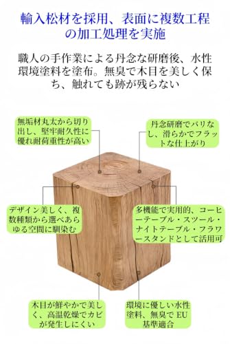 【JORERAORMES】木製円形ロースツール リビング家用低椅子 サイドテーブル兼用シンプル腰掛け 室内インテリア向け 多用途 使いやすい 日常使用 (A タイプ) [3]