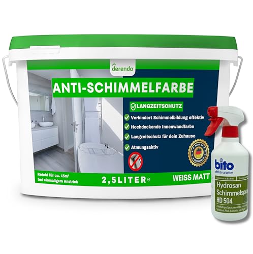 Farbe Für Kunststoff Außen Feuchtraumschutzfarbe Profi Schimmel Schutzfarbe 2,5 L Wandfarbe Farbe Kunststoff Farbe Schwarz Matt