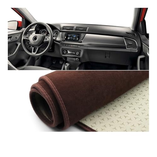 Tapis de tableau de bord Skoda Fabia 3 2015-2020 marron protection conduite à gauche