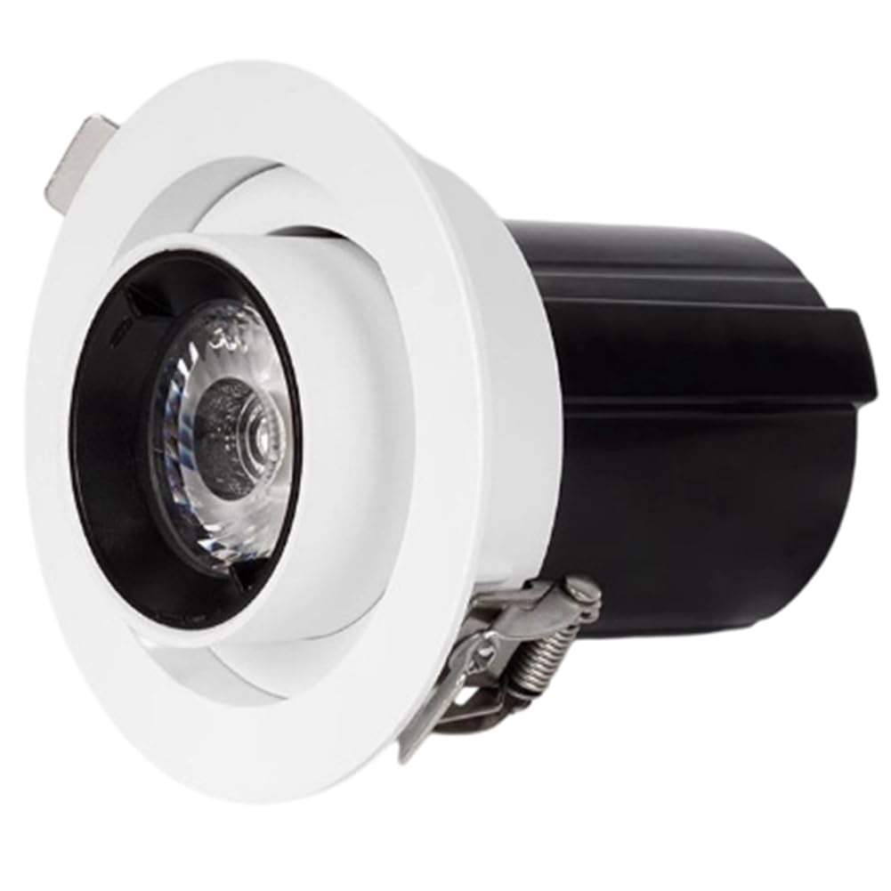 Vjsujehgy Stretchable LED Recessed Downlight 12W Aluminum Round COB LED Ceiling Extendable Adjust Spot Light for Indoor Room