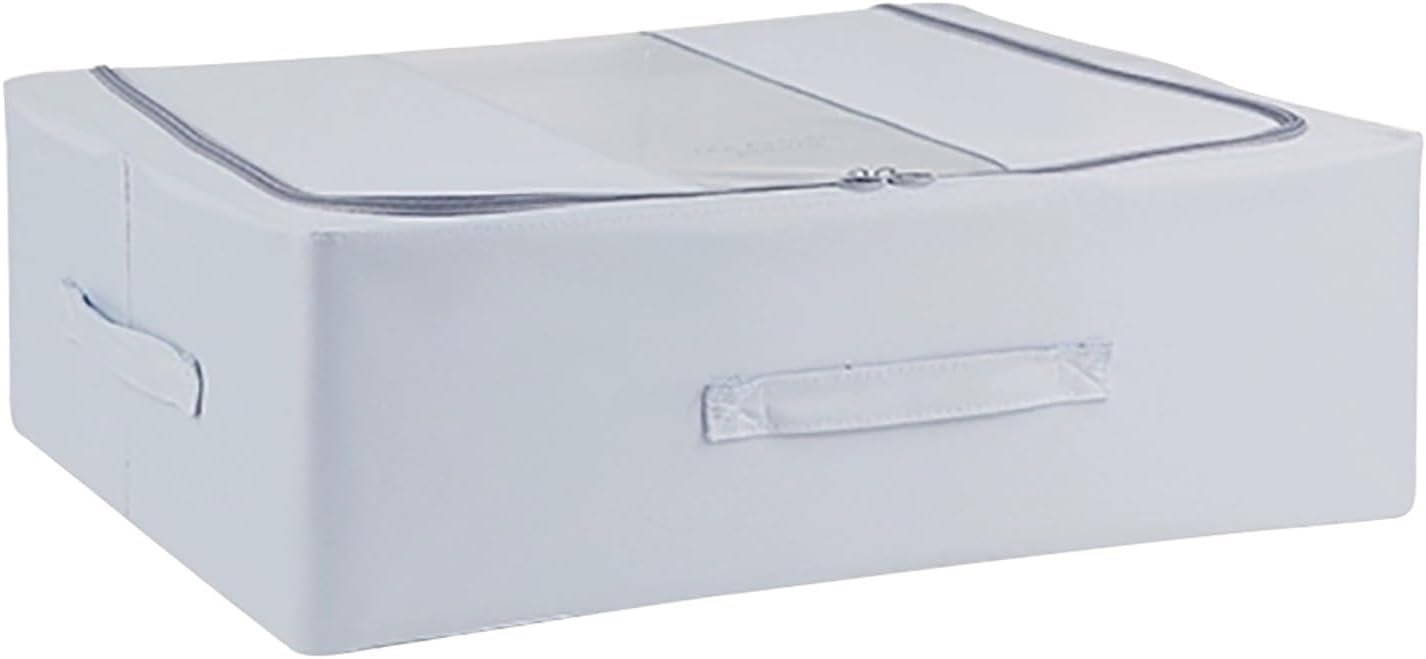 Foldable Underbed Storage Bag with Handles, Under Bed Storage Containers, Underbed Storage Box with Clear Window, Closet Organizers and Storage(Blue,55x45x18cm)