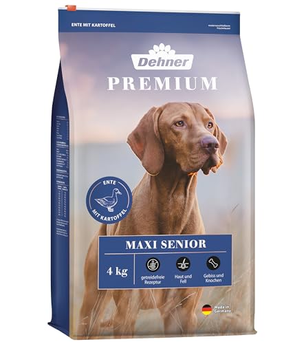 Dehner Comida Seca para Perros Maxi Senior, Pato y Cordero con Patata, 4 kg