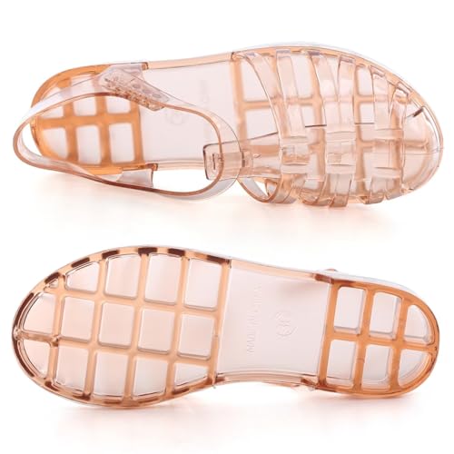 Image of Hee grand Crystal Jelly Heel Sandals for Women Summer Beach Jelly Shoes