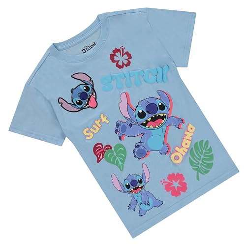 Image of Disney Lilo and Stitch Girls Short Sleeve T-Shirt- Stitch Girls Tee Sizes 4-16