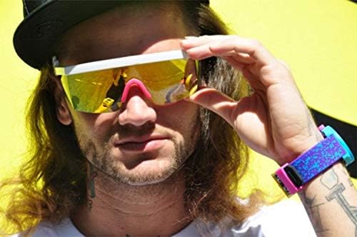 Miniatura 2 de FEISEDY Gafas de sol deportivas de los años 80 con escudo de espejo de gran tamaño gafas de esquí con parte superior plana visera futurista para