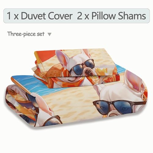 Housse de couette pizza bouledogue idée cadeau originale - 8
