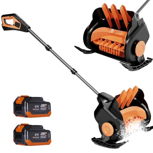 dosiwlatever Spazzaneve Elettrico Senza Fili 21V, Pala Neve elettrica con Doppio di Alimentazione, Larghezza 41 cm, Lancio Neve Fino a 12 m, Leggero e Silenzioso per vialetti e marciapiedi