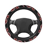 LSJUUWP Cartoon Anime Red Cloud 3 Car Steering Wheel Cover Universal 15 Inch Anti-Slip Car Steering Wheel Covers Protector Car Interior Accessories Fit Auto SUV Sedan Vans Truck