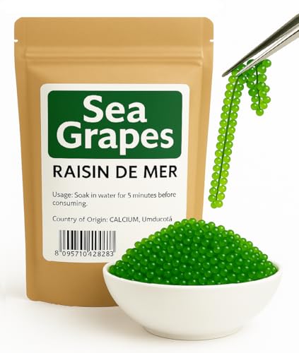 Uva marina secca - Il Caviale Verde dei Buongustai | Alghe Caulerpa Lentillifera (Umibudo) - Sapore unico e croccante, Porta peps e un tocco iodato ai tuoi piatti! Sea Grapes