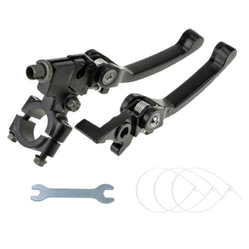 Haishine 1 Paire Levier Frein Embrayage Moto pour Guidon 22 mm 7/8 pour 110cc 125cc 140cc TTR 125cc SSR Pit Dirt Bike Moto (Noir)