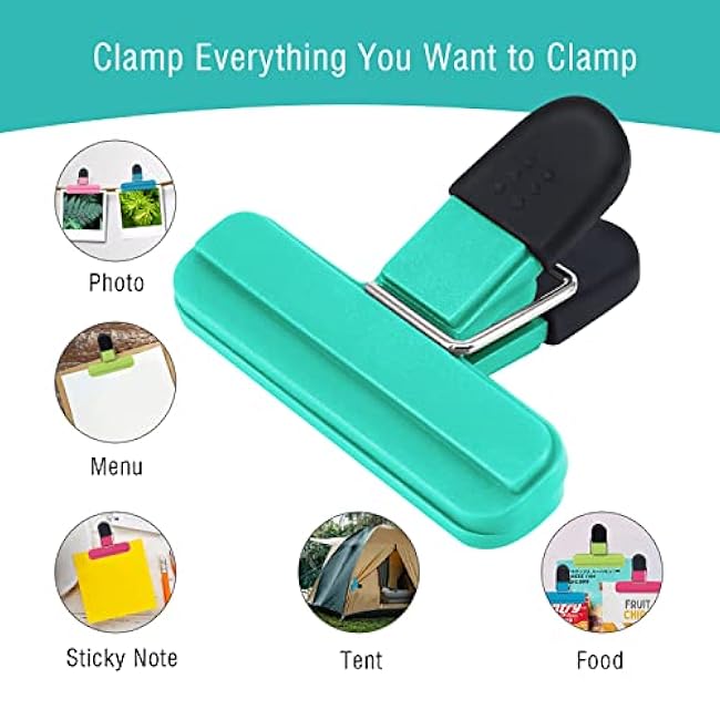 Bag Clips, AK1980 Kitchen Food Clips for Refrigerator Food Storage Packages, Snack Bags, Photos for Home, Office, School and More