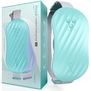 Slimpal Wärmegürtel Periode, Elektrisches kabelloses Heizkissen für Rücken, Bauch, Magen, Menstruations Heizband Geschenk für Mädchen, Frauen und Ehefrauen, Aqua S2