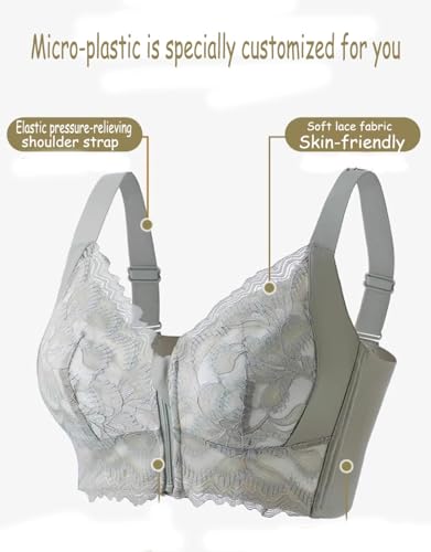 Ziplacy - Ultra Soft Front Zip Wireless Lifting Bra, Women's Zip Front Sports Bra Wireless3