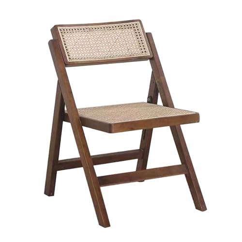 YDkjwjw Sillas Plegables Apilables con Asiento Y Respaldo De Mimbre. Cómodas Sillas Plegables For Eventos En Interiores Y Exteriores.(Walnut)