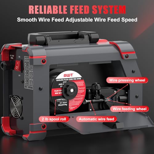 Image of AWT LED Digital Display 140Amp MIG Welder Flux Core MIG Welder /Stick /Lift TIG 3 in 1 Welding Machine,Welder Machine 110V With Synergy IGBT Inverter, Portable Gasless Welder Equipment