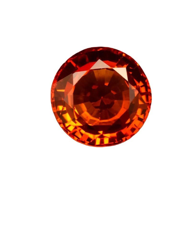 Saphir orange précieux de 13 mm taille ronde pour joaillerie haut de gamme