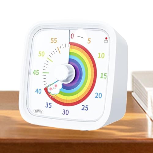 Countdown Clock - Visual Timer | 60 Minute Rainbow Disk Visual Timer with Protective Case for Teachers Students Kids Classroom S