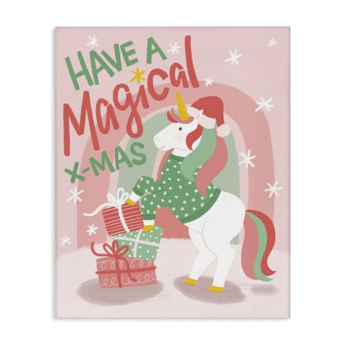 Stupell Industries Magical Unicorn Rainbow, 24 x 30 Inch Canvas Wall Art