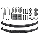 Trailer Leaf Spring 4 Leaf 1750 lbs, for 3500lb Single Trailer Axle Suspension Kit, with U-Bolt & Hanger Kit; Double Eyes 25-1/4' L, 1-3/4' Width, 9/16 Eye I.D, fits for SW4B - Set 2