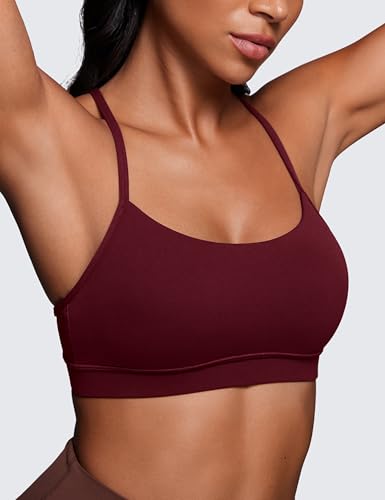 Image of CRZ YOGA Butterluxe Y Back Sports Bras | Light Support, Removable Pads, Yoga, Extremely Soft, Scoop Neck, Spaghetti Strap, for Women