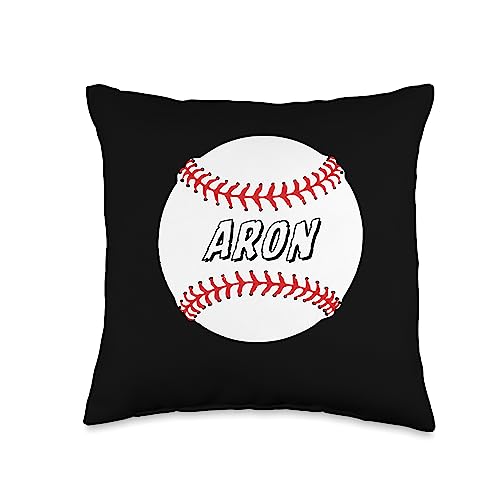Custom Name Aron Boy Baseball Hobby Men Player Novelty Personalized Name Aron Sports Celebrations Baseball Throw Pillow, 16x16, Multicolor