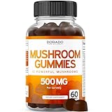 Mushroom Gummies 10 in 1 Blend (60 Gummies with Lions Mane, Cordyceps, Reishi & More Functional Mushrooms) Focus & Brain Gummy Mushroom Supplement - Vegan Safe & Third Party Tested - USA Made