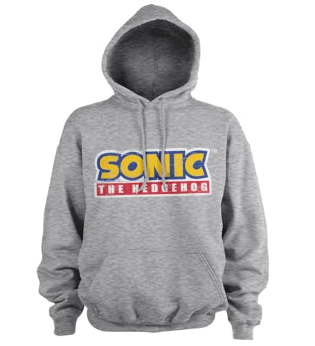 Hoodie Sonic The Hedgehog Cracked Logo vêtement gris chiné taille XL