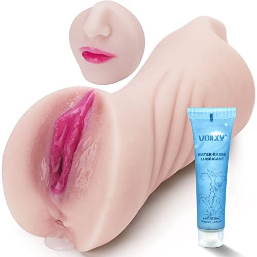 VOILTY 3 in 1 Male Masturbator, Realistic Sex Doll Male Masturbation Cup with 3D Textured Interior, Strong Suction Vagina Oral Anal Sex Stroker, Pocket Pussy Blowjob Pleasure Adult Sex Toys for Men