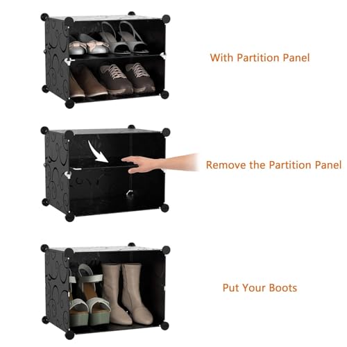 Image of RYUGA Shoe Rack Plastic for Home with Door | 12-Tier Stackable Shoe Organizer | Holds 24 Pairs | DIY Modular Shoe Cabinet | Waterproof & Dustproof | Chappal Slipper Stand for Bedroom, Entryway