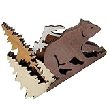 Ours sculpté en bois : cet ours sculpté en bois est fabriqué avec des matériaux de qualité, est réaliste et esthétique, et constitue un bel élément décoratif. sculpture animale sculptée à poser sur un bureau