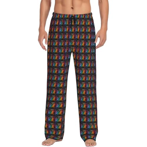 Pantalon de pyjama homme pour la maison motif musique décontracté
