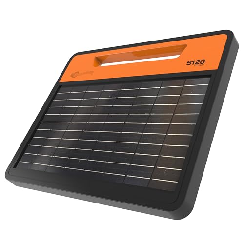 Gallagher S120 Lithium Solar Fence Charger | 1.2 Joule Energizer Powers Up to 35 Miles or 120 Acres | Solar Lithium Iron Phosphate Battery | Adaptive Power Control | Portable and Weather Resistant