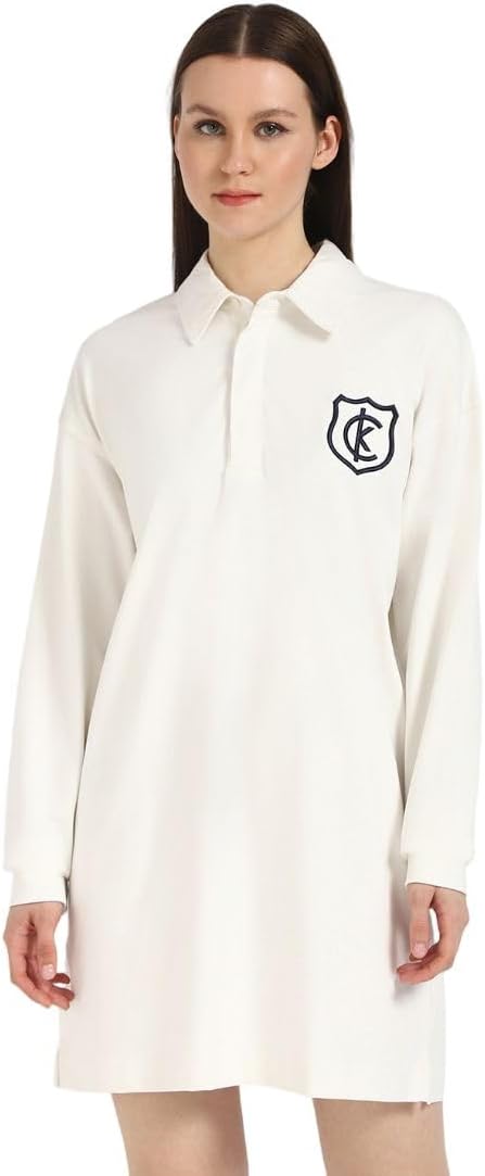 Calvin Klein Women's Logo Crest Polo Mini Dress