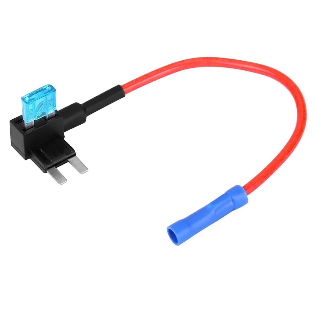 5 Sztuk 12V / 24V Mały Uchwyt Bezpiecznika, Kran Bezpiecznika Samochodowego z Przewodem 16 AWG, Bezpłatne 15 Sztuk Mini Bezpieczników i Ściągacz Bezpieczników (Terminal Zaciskany)